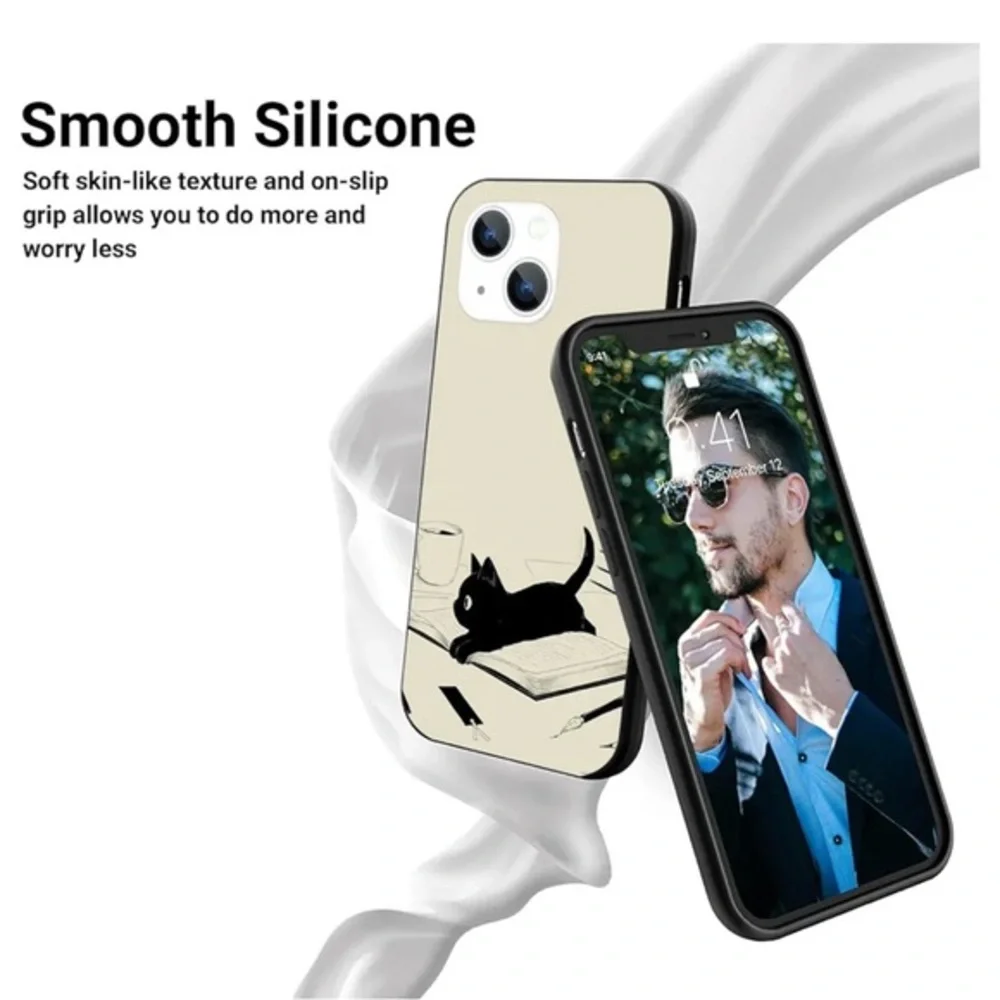 Smooth Silicone Black Phone Case